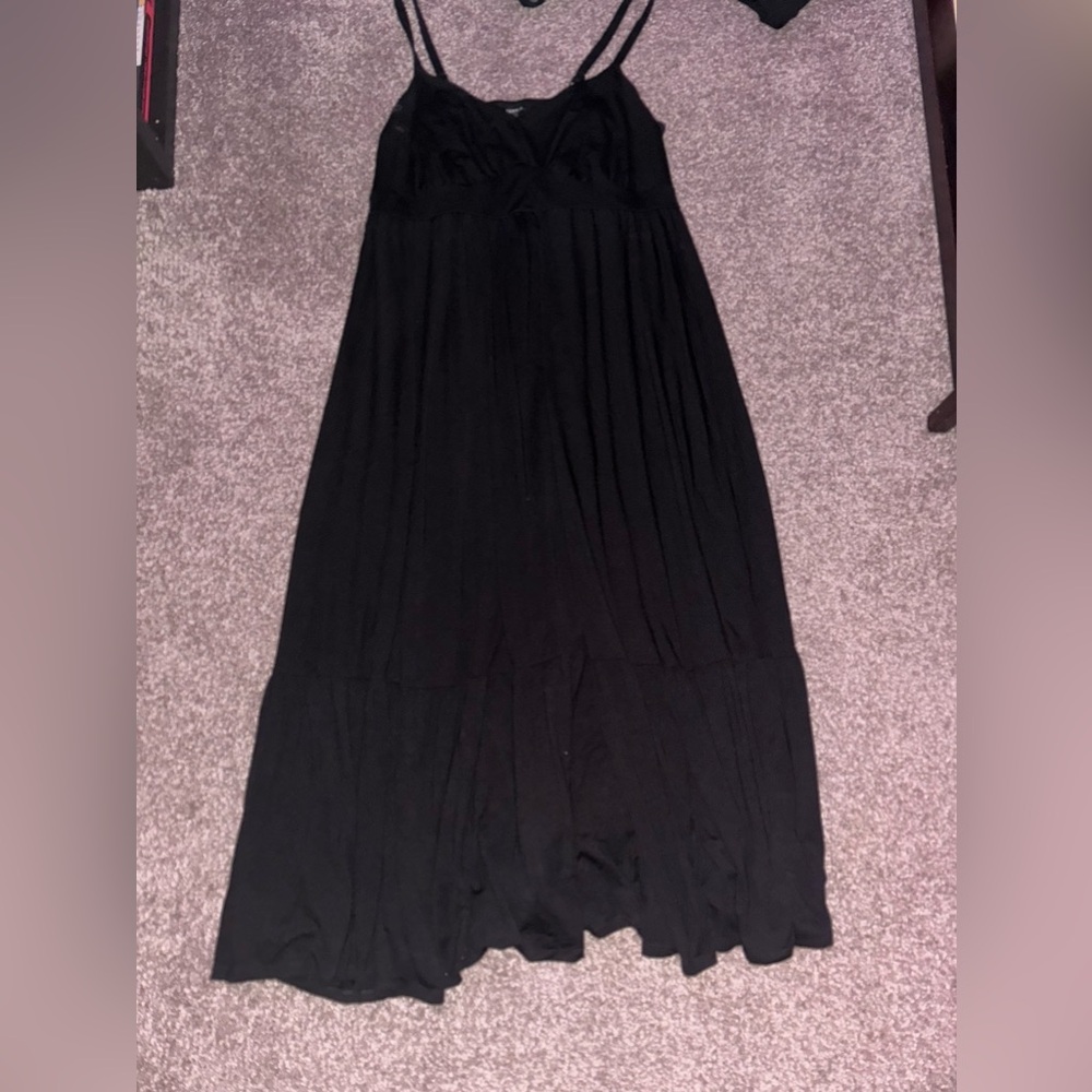 Black maxi dress tiered ruffles size 2x